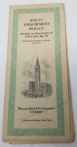 Adult Endowment Policy 1929 Metropolitan Life Insurance Company Completed - $18.95