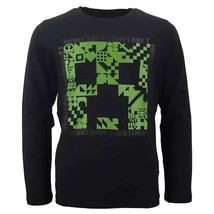 Minecraft Creeper Logo Long Sleeve T-Shirt , Kids 7-12 Years, Fun Gaming... - $25.64