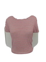 EUC ZARA Cropped White Top with Red Stripes Size Small Basic Collection - £14.00 GBP
