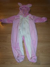 Size 6 Months Pink Velour Bunny Rabbit Footed Sleeper Costume Halloween Easter - £14.51 GBP
