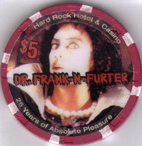 $5 HARD ROCK HOTEL Vegas Casino Chip Dr. FRANK-N-FURTER  Rocky Horror 2000 - $12.95