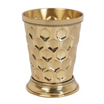 HANDTECHINDIA Designer Brass Mint Julep Cup Goblet Tumbler Capacity 12 Ounce Eac - £21.35 GBP