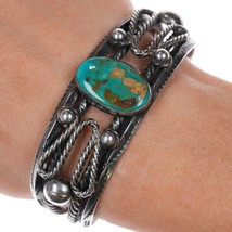 6.5&quot; 30&#39;s-40&#39;s Navajo Stamped carinated silver twisted wire cuff bracelet - $787.05