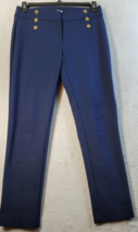 LOFT Pants Women Size 6 Blue Cotton Flat Front Straight Leg Pockets Skinny Ankle - £15.87 GBP