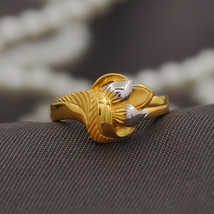 22k Hallmark Golden Gold Puzzle Ring Size US 6 Cousin Wife Ancient Style Jewelry - £384.53 GBP