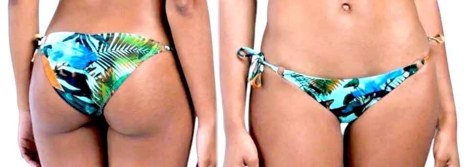 $88 Vitamin A Celebrity Bikini Bottoms X Small Swim Tie Sides Ruched Bac... - $26.33