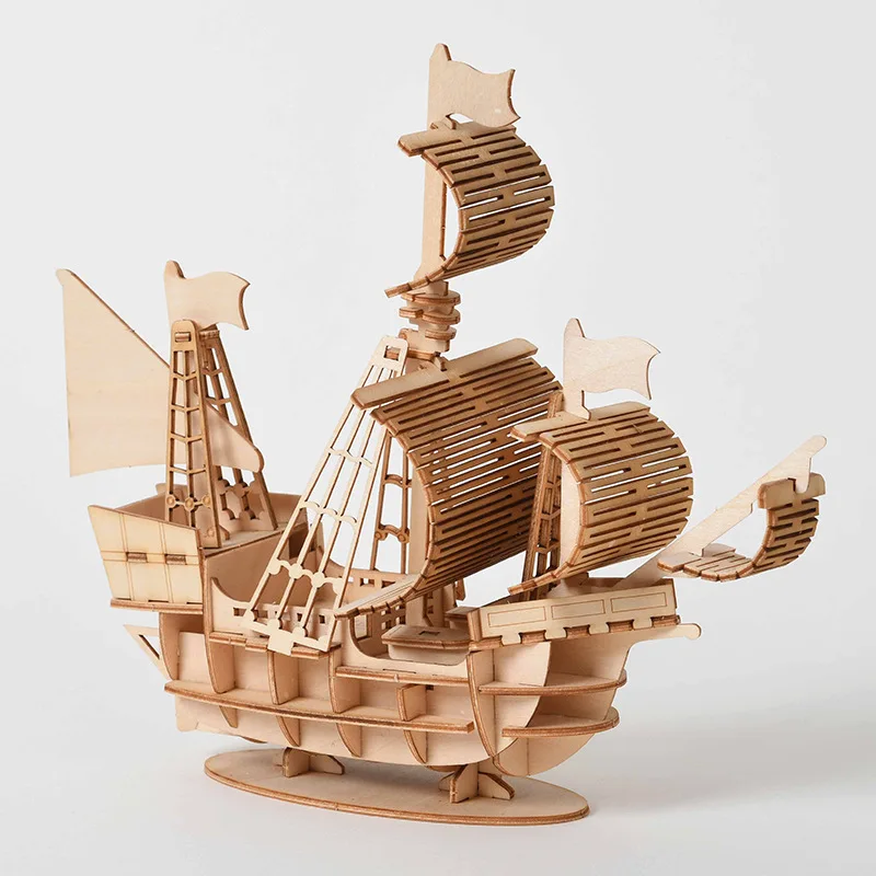 Play 3D Wooden Puzzles Car Aircraft Ship Model Making Animal Diy Aembly Model Bu - £23.10 GBP