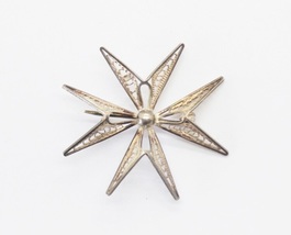 Vintage silver brooch in the shape of a Maltese cross 3 gr - £11.98 GBP