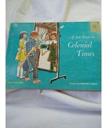 Vintage 1964 If You Lived In Colonial Times Book by Ann McGovern  - £4.74 GBP