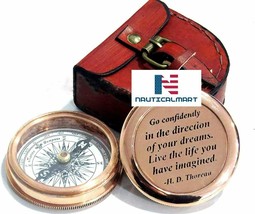 Nautical Go Confidently in The Direction of Your Dreams Thoreau&#39;s Quote Compass - £22.59 GBP