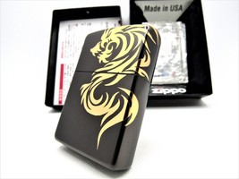 3 Sides Dragon Tribal Gold Black ZIPPO 2013 MIB Rare - £73.91 GBP