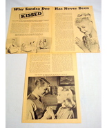 1958 Magazine Article Why Sandra Dee Has Never Been Kissed - £6.36 GBP