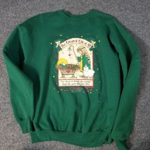 Vintage Jesus Religious Sweatshirt Size Large God Christianity 2000 Abbey Green - £16.43 GBP