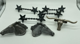 Western Horses cowboy drawer pull lot all metal see photos Rustic - £11.19 GBP