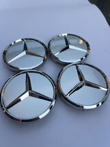 Set of 4 Silver Wheel Center Caps 60MM/ 2.36 ″ For Mercedes - $28.49 CAD