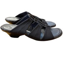Donald Piner Sandals Womens 6.6  Black Elastic Patent Leather Open Toe H... - $34.64