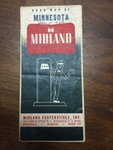 intage Road Map transportation travel 1950 minnesota Midland gas oil - €12,95 EUR