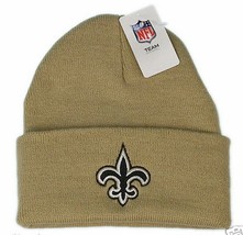 New Orl EAN S Saints Classic Gold Cuffed Knit B EAN Ie Hat Ski Cap Toque Winter Nwt - £7.49 GBP