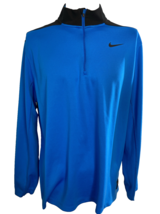 Nike Blue and Black Colorblock Long Sleeve High Neck 1/4 Zip Size XL - $28.49