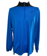 Nike Blue and Black Colorblock Long Sleeve High Neck 1/4 Zip Size XL - $541.50 MXN
