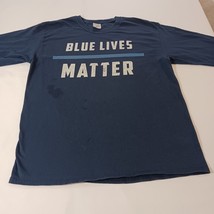 Gildan Heavy Cotton BLUE LIVES MATTER Men's Blue T-Shirt Long Sleeve Size Large image 8