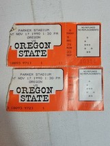 2 Vintage 1990s OSU Beavers vs Oregon Ducks Ticket Stubs Football Civil War 1990 - £7.47 GBP