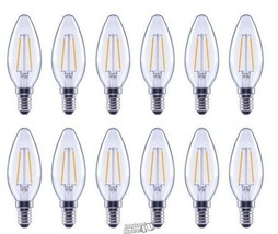 12 LED Bulbs 60-Watt Equivalent B11 Dimmable Clear Glass Filament Vintag... - €20,61 EUR