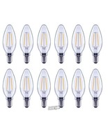 12 LED Bulbs 60-Watt Equivalent B11 Dimmable Clear Glass Filament Vintag... - $436.05 MXN