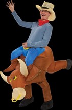 Western Rodeo Riding COWBOY BULL RIDER INFLATABLE COSTUME w-HAT Funny Ga... - $56.97