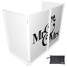 ProX XF-SMRMRS20X2 Mr and Mrs Wedding Black on White DJ Facade Scrims Pair id... - £75.93 GBP