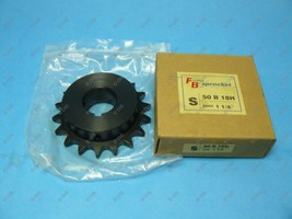 FB 50B18H1-1/4 Chain Sprocket 1 1/4&quot; Type B Bore w/Key #50 Chain 18 Teeth - £17.82 GBP