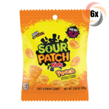 6x Bags Sour Patch Kids Peach Flavor Soft &amp; Chewy Gummy Candy | 3.6oz - £14.89 GBP