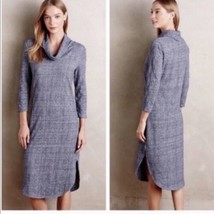 Saturday Sunday Cowl Neck Sweater Dress Space Gray Textured Knit Size Small - $36.99
