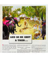 1937 Lennen &amp; Mitchell Advertising Advertisement Tiger Hunt Elephant Rid... - $562.54 MXN