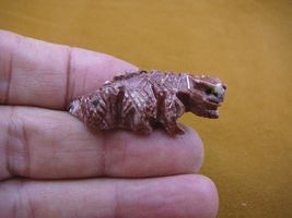 Y-LIZ-IG-19) RED tan IGUANA LIZARD carving SOAPSTONE Peru FIGURINE stone... - €7,66 EUR