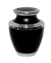 Small/Keepsake 90 Cubic Inches Mother of Pearl Black Brass Funeral Cremation Urn - £112.71 GBP