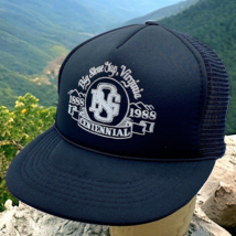 Vtg Big Stone Gap Virginia 1988 Centennial Rope Black Trucker Hat Cap Me... - £11.15 GBP