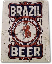Brazil Brewing Beer Retro logo Bar Man Cave Garage Wall Art Decor Metal Tin Sign - £9.55 GBP
