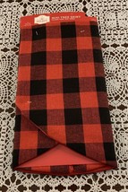 Holiday  Time Miniature Christmas Tree Skirt Red  Black Buffalo Plaid 18 In NWT - £9.46 GBP