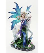 Beautiful Blue Fairy w/ Unicorn Collectible w/ Exceptional Detail Height... - $86.32