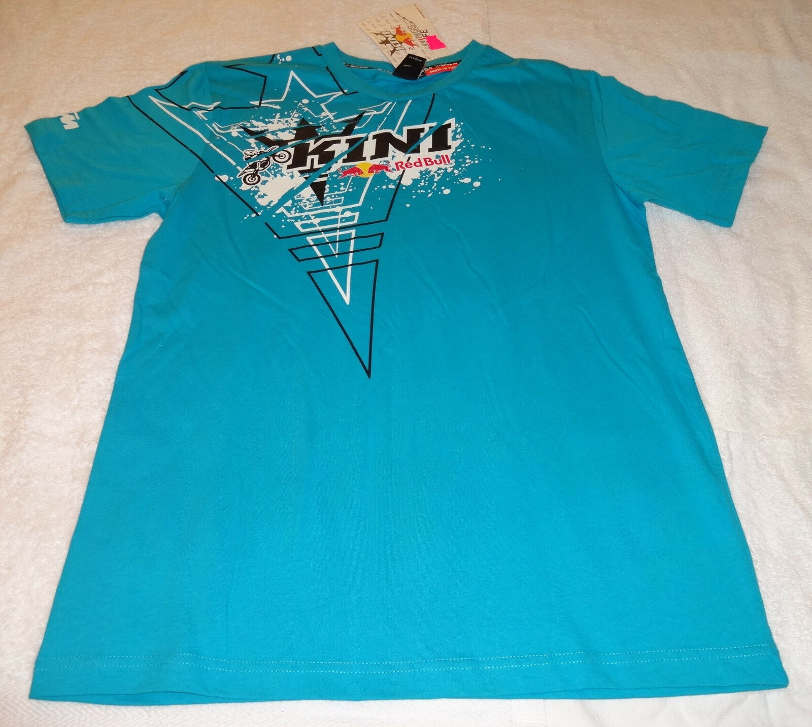 MENS KTM KINI RED BULL CLASSIC TRASH BLUE WINGS FOR LIFE T SHIRT MEDIUM MED NEW - $29.97