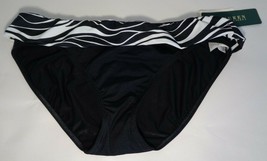 Ralph Lauren Size 14 Black White New Womens Banded Bikini Bottom Swimwear - £46.69 GBP