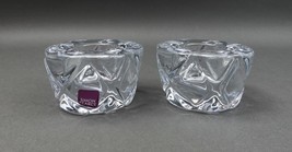 Simon Pearce Crystal Art Glass Votive Tealight Candle Holder Set Of 2 - £118.02 GBP