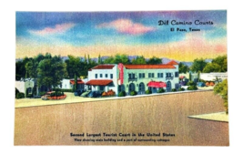 Postcard EL Paso Texas DEL Camino Courts Hotel Highway 80 Roadside Linen... - $2.88
