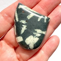 Chinese Writing Stone Jasper Freeform Shield 45x38 mm Cabochon Gemstone - £22.31 GBP