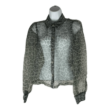 Zara Women&#39;s Animal Print Organza Shirt Gray Black Leopard Size Small - £47.02 GBP