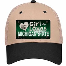This Girl Loves Michigan State Novelty Khaki Mesh License Plate Hat - £22.79 GBP