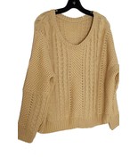 Women&#39;s Long Sleeve Cable Knit  Round Neck Medium Weight Sweater Tops ON... - £11.47 GBP