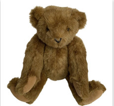 Vintage 16&quot; Vermont Teddy Bear Fully Jointed Green Label Brown - £13.99 GBP