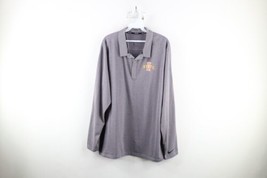 Nike Golf Mens XL Spell Out Iowa State University Long Sleeve Polo Shirt Gray - £27.22 GBP